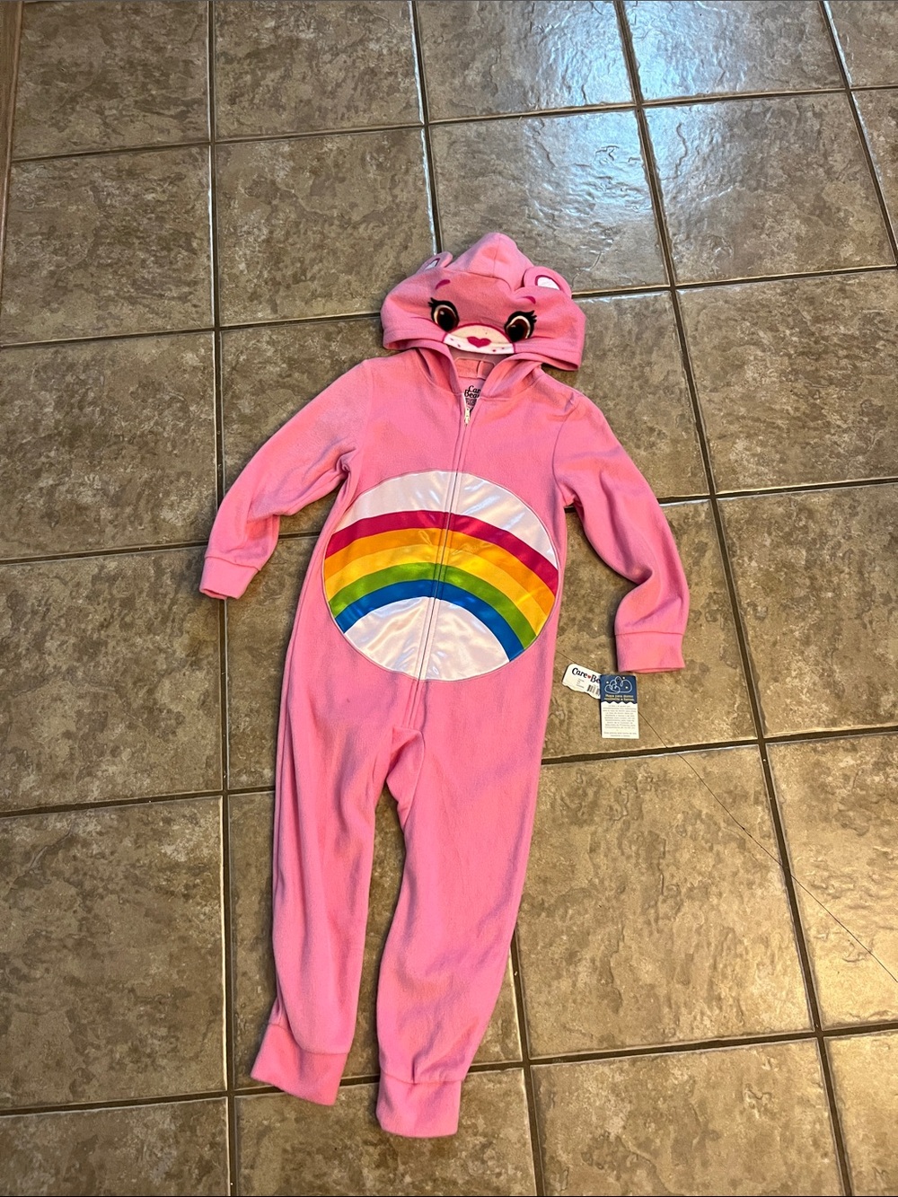 Care Bears Girls Hooded Unionsuit Blanket Sleeper Size 4-5